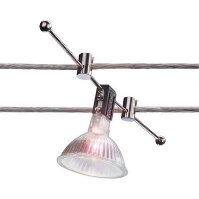 LAMPE POUR SUSPENSION SUR CÂBLE BT GU5.3 35 W AMPOULE HALOGÈNE, AMPOULE LED CHROME