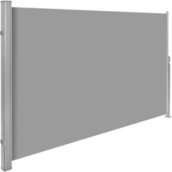 Tectake Paravent rétractable et extensible avec enrouleur - 200 x 300 cm, gris -401530 - gris polyester 401530_0