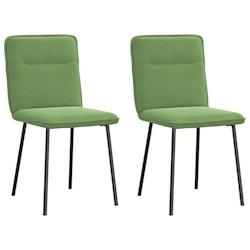 VidaXL Chaises à Manger Lot De 2 Vert Clair Velours - vert 4101212_0