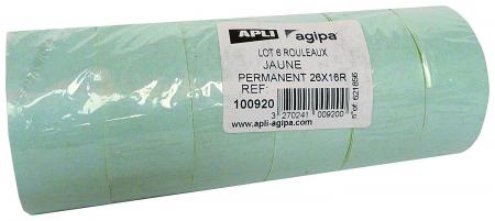 Lot De 6 Rouleaux Étiquettes Adhésives AGIPA - 1000 Étiquettes Par Rouleau, 26x16 Mm, Adhésif Enlevable
