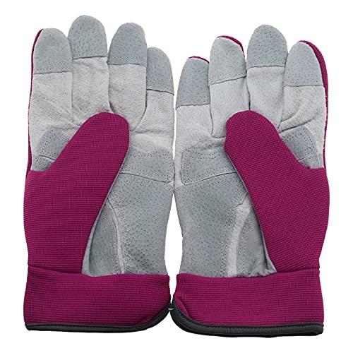 1 paire de gants de jardinage en cuir - 23,5x10,5x1 cm - Résistant à la perforation et antidérapant_0