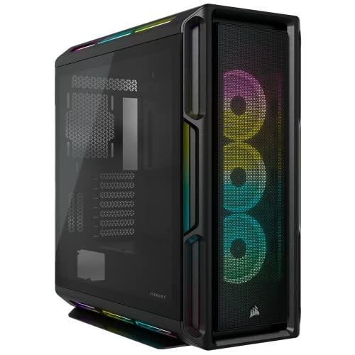 Boîtier moyen-tour connecté en verre trempé Corsair iCUE 5000T RGB - 208 LED RGB personnalisables et 3 ventilateurs LL120 inclus_0