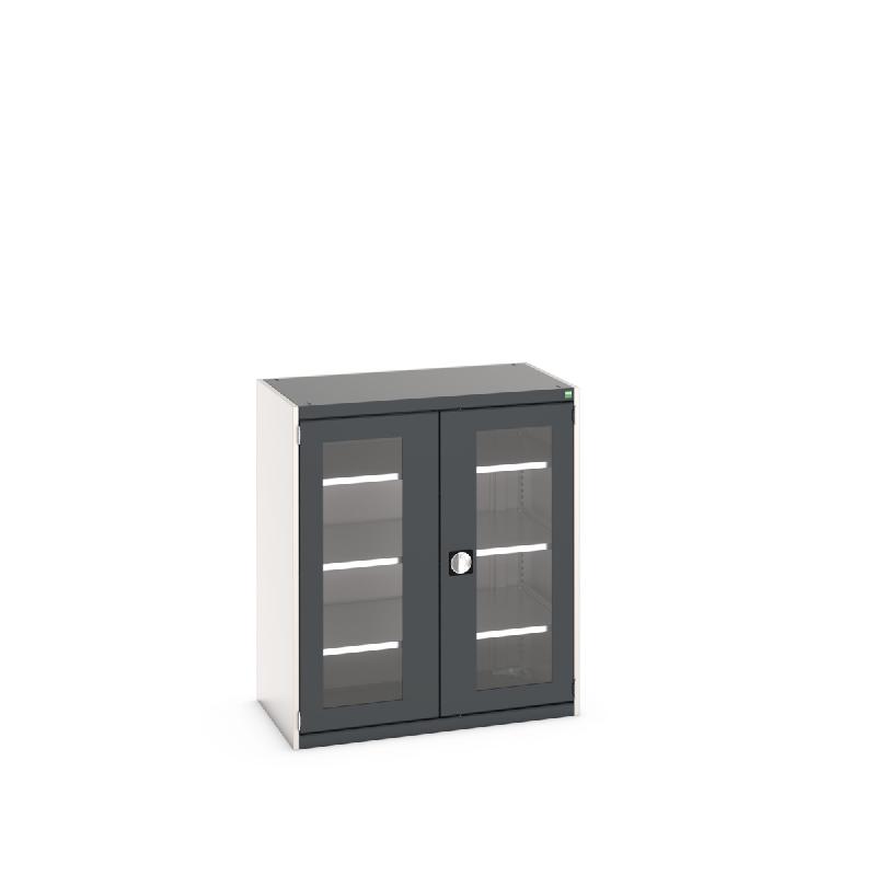 Armoire d'atelier Cubio SMFS-10612-1 - Portes transparentes - 3 tablettes réglables - Charge lourde jusqu'à 1,5 tonne_0