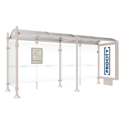 ABRI BUS PROVINCE 5 M CAISSON 1 BARDAGE AGORA GRIS 7044 - PROCITY