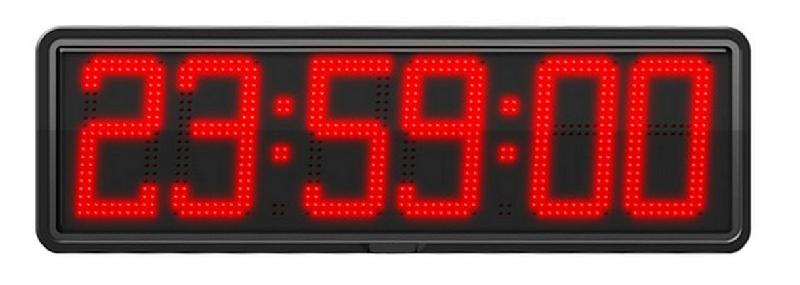 Afficheur/horloge/calendrier/compteur/décompteur/30 alarmes - mural à diodes led 6 digits 20cm #2200rg_0