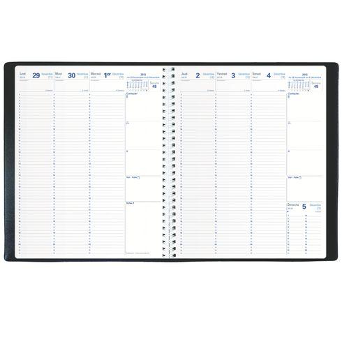 AGENDA QUO VADIS EURÉQUART S CLASSIQUE SEMAINIER - ANNÉE 2027 - 24 X 30 CM NOIR