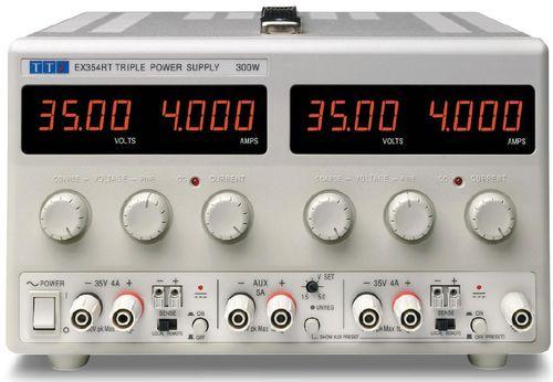 Alimentation triple dc, technologie mixte linéaire/découpage, 305w, 2x 35v/4a + 1x 5v - TTIEX354RT_0