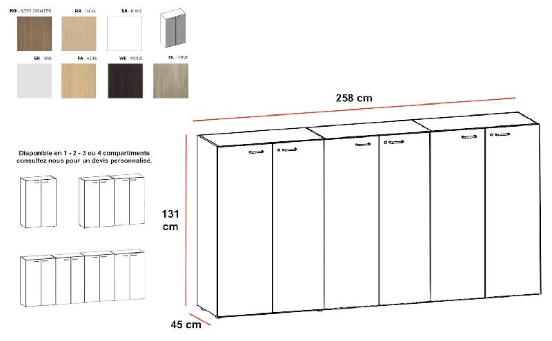 Armoire moyenne 6 portes - Quadrifoglio - Wengé_0