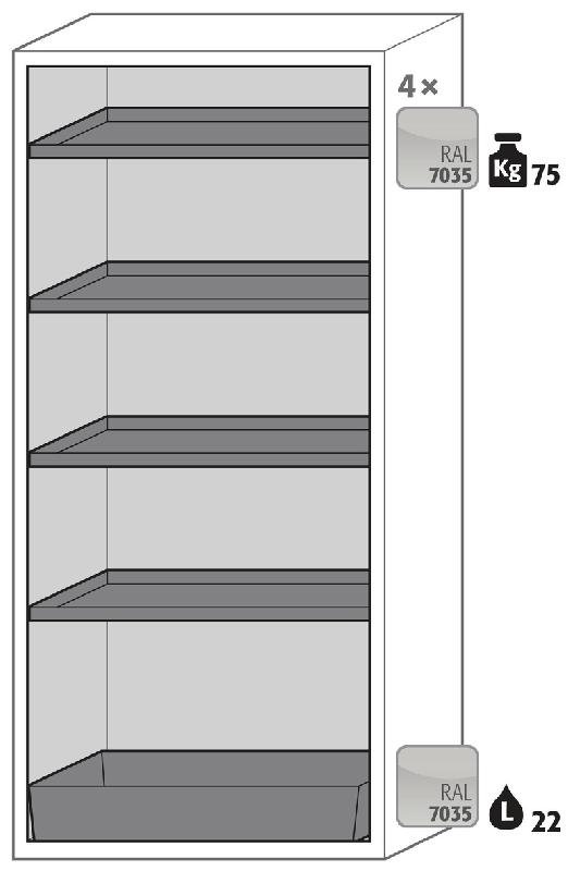 ARMOIRE SÉCURITÉ S-PHOENIX-90 S90.196.090.FWAS GRIS CLAIR - MANUTAN COLLECTIVITÉS