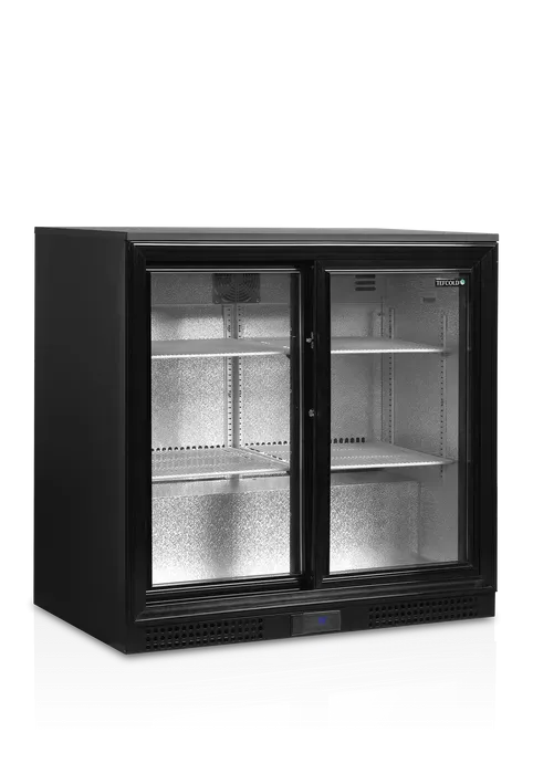 Arrière bar 190 l noir 2 portes vitrées - 900x520x870 mm - PDB201S_0