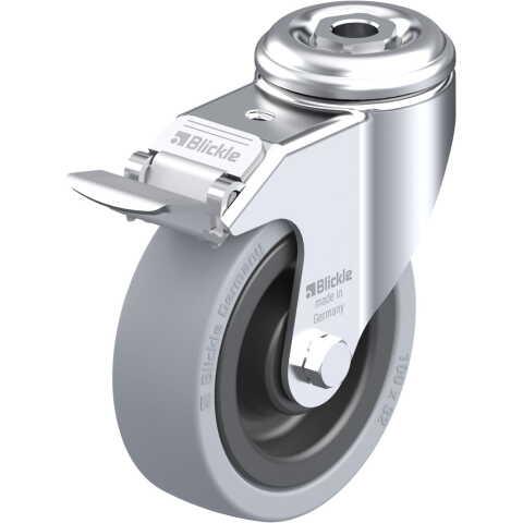 BLICKLE - ROULETTE PIVOTANTE À FREIN Ø 100MM BANDAGE CAOUTCHOUC SBR 110KG - LKRA-VPA 101K-FI