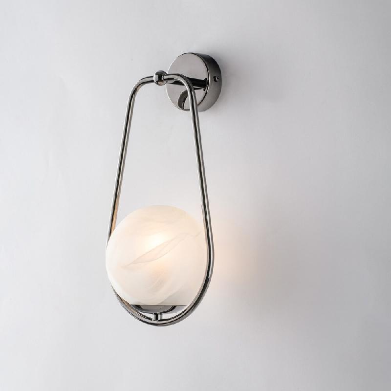 Bonetti Illumina Afrodite Applique 1 Lumière En Fer Chromé Noir Avec Sphère Dm.14.16 P.19 Bl286-Ap1-Nr - noir 8050713219956_0