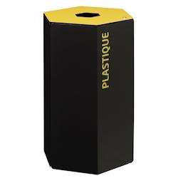 Rossignol - Borne de tri 50L avec seau et avec serrure HEXATRI - emballages gris manganèse/jaune - jaune métal 59041_0