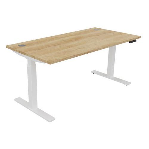 BUREAU HAUT.RÉGLABLE ÉLECTR. EVO 160X80 CM CHÊNE VIEILLI/BLANC - BURONOMIC