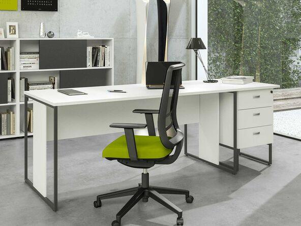 Bureau individuel Melvin en bois avec structure acier livraison express_0