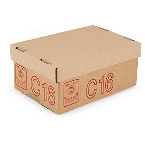 CAISSE CARTON GALIA BRUNE SIMPLE CANNELURE RENFORCÉE 30X20X9 CM