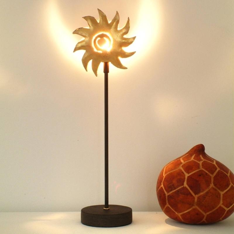 HOLLÄNDER CHARMANTE LAMPE À POSER SONNE GOLD EN FER