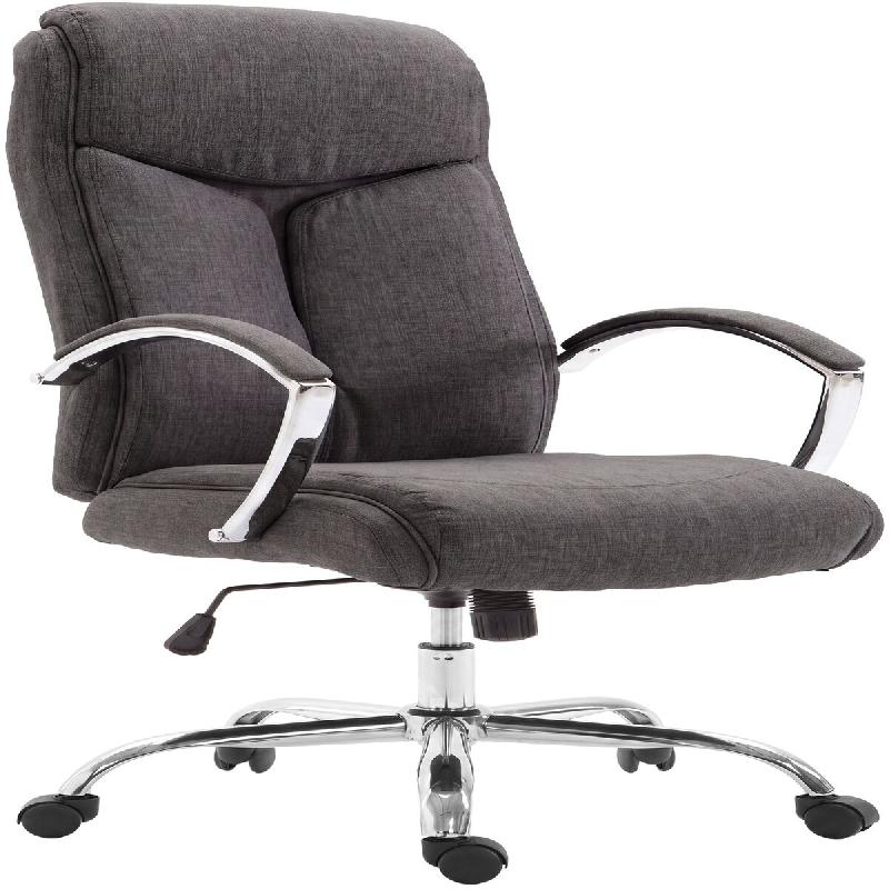 CLP Chaise de bureau Arlen en tissu Tissu HBT: 115x65x73 cm Gris foncé - gris textile 328794_0