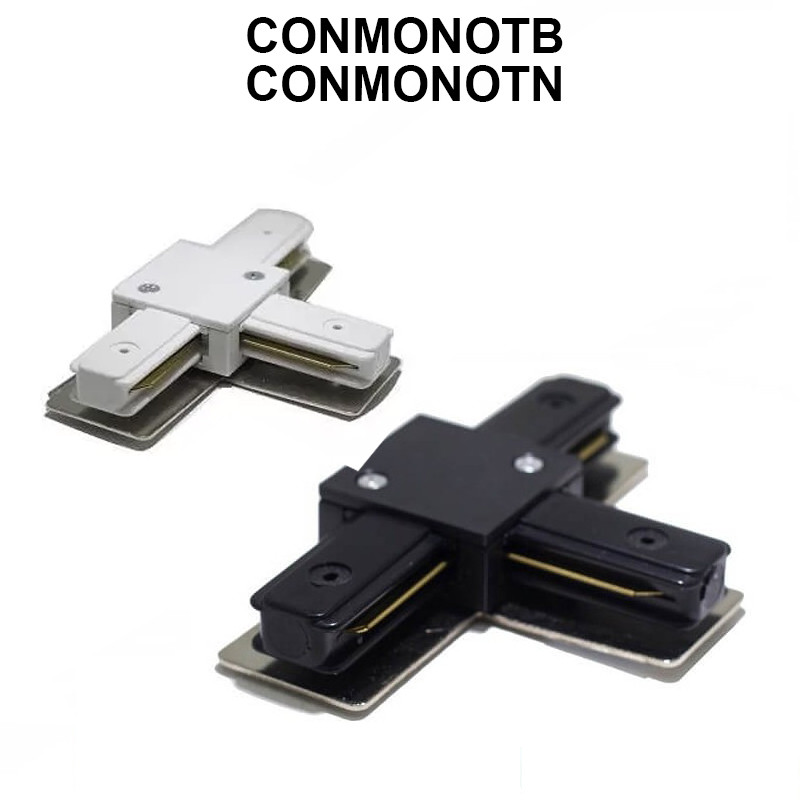 Connecteur de type T pour rail renforcé - Réf. CONMONOTB - Adaptable pour spots LED_0