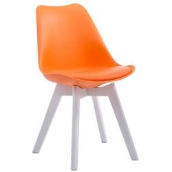 Décoshop26 - Chaise de salle à manger x1  design scandinave en PVC et plastique orange et piètement à 4 pieds en bois blanc 10_0003308 - blanc 300_0