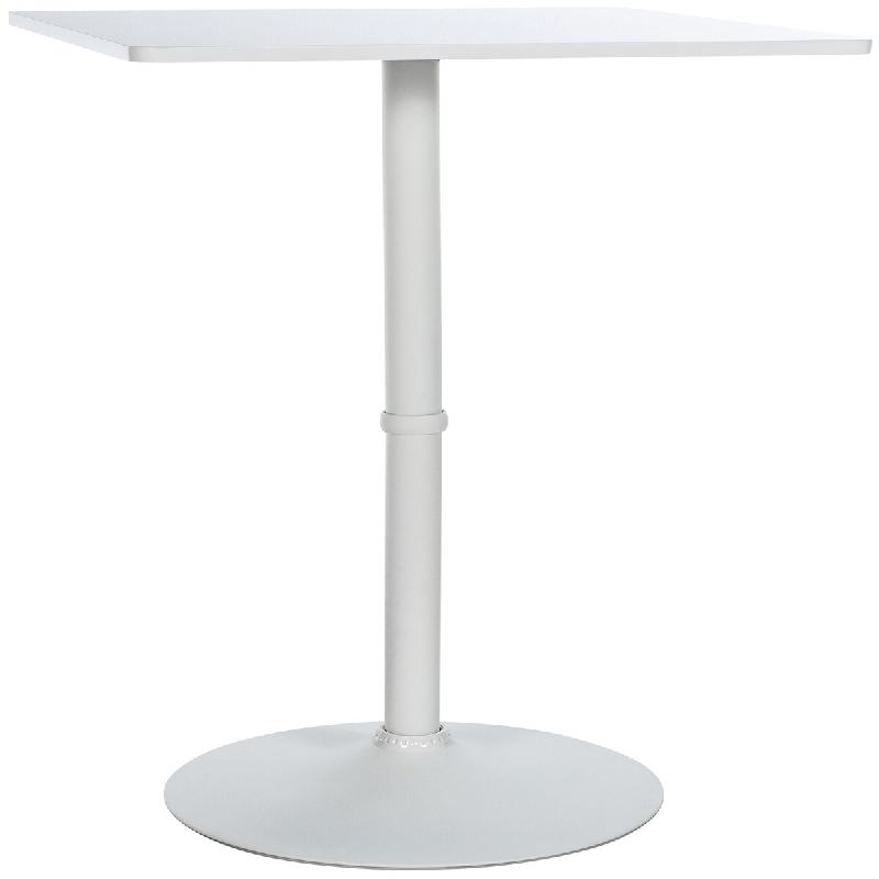 Décoshop26 - Table de bar bistrot plateau carré 60 x 60 cm en bois blanc cadre en métal blanc 10_0005589 - métal 3000265104366_0