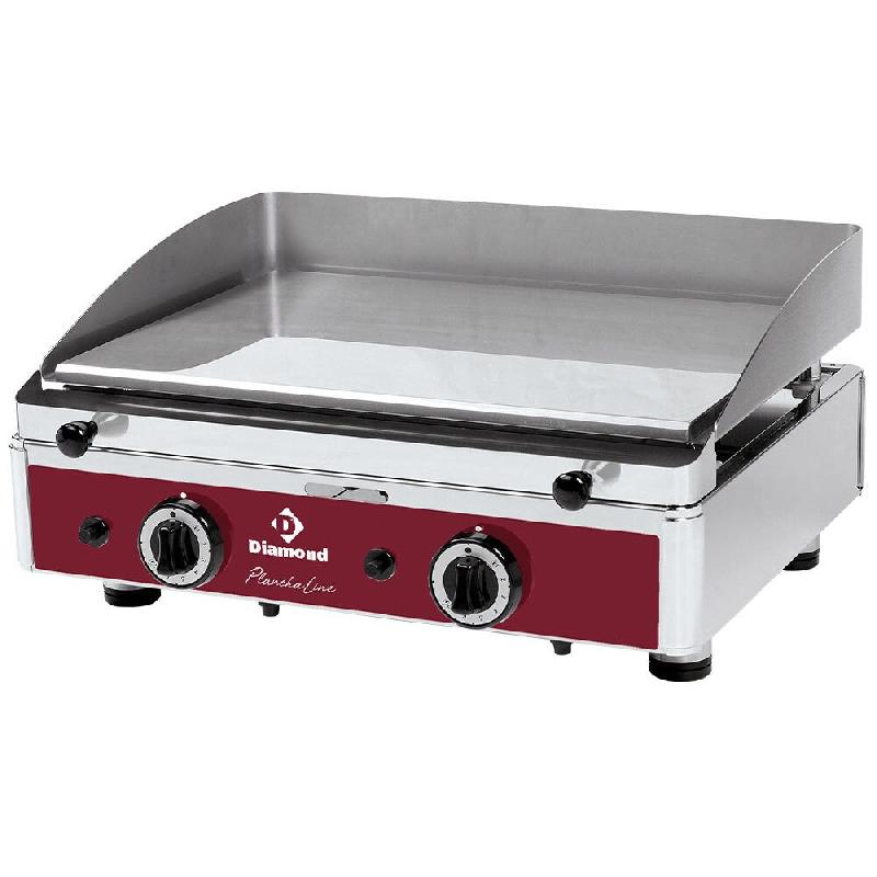 Diamond - Plaque de cuisson lisse, chromée, gaz - réf. PLANCHA/2CR-N - gris inox AKS-PLANCHA/2CR-N_0