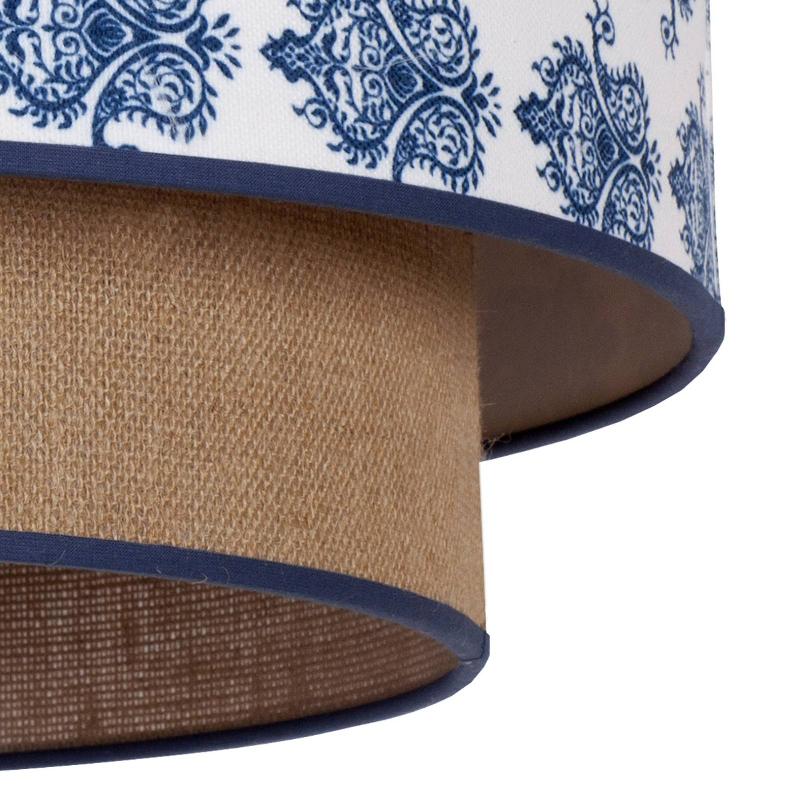 DUOLLA SUSPENSION HAMPTON BOHO, ORNEMENT BLEU/JUTE