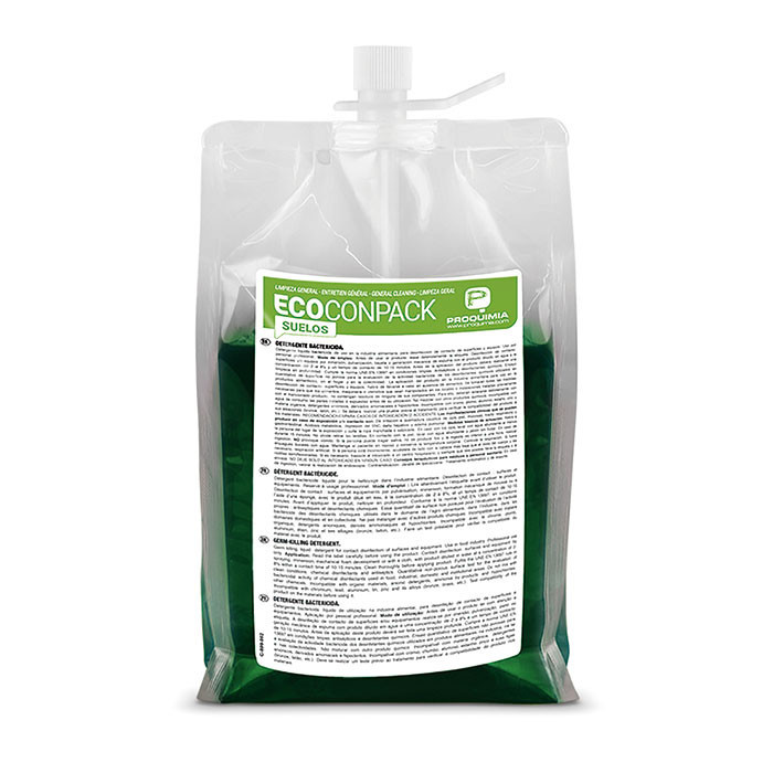 Ecoconpack suelos detergent peu alcalin concentre pour sols ph a 1 % : 9,0 ± 0,5 recharge de 2x1,5l_0