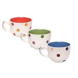 Excelsa lot de 6 tasses jumbo Pois céramique 15x8,5x11,5 cm multicolore - multicolore céramique 60860_0