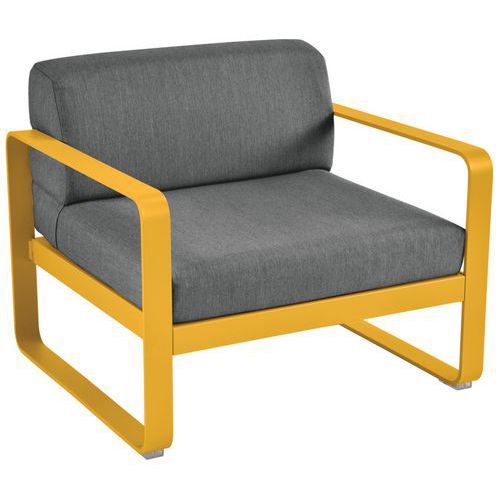FAUTEUIL BELLEVIE MIEL COUSSINS GRIS GRAPHITE - FERMOB