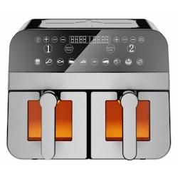 Friteuse à air chaud numérique double panier 2400W Acier Inoxydable avec fenêtre 9L  CNAFD45WS usage non-intensif Comfy Nest - noir 5404035006085_0