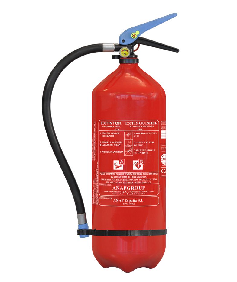 FS6-J - Extincteur pressurisé à eau additivée - Anaf - Corps en aluminium - Capacité 6 L - Certifié PED, MED et NF-EN3_0