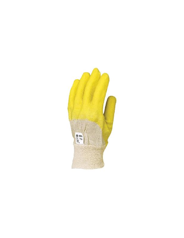 GANT DE TRAVAIL EUROTECHNIQUE ENDUIT LATEX CRÊPÉ GRIS/JAUNE T10 - COVERGUARD - 3800