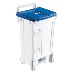 GILAC Collecteur à pédale 2 roues - porte frontale + couvercle - 90 L - Bleu G614822 - bleu 3573678662667_0