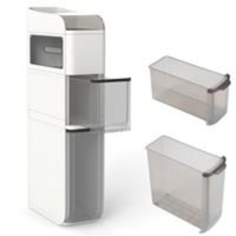 Helloshop26 - Armoire de rangement étroite 43 x 18 x 88 cm 4 niveaux avec tiroirs mobilité facilitée en PP blanc 20_0016259 - blanc 3000229242882_0