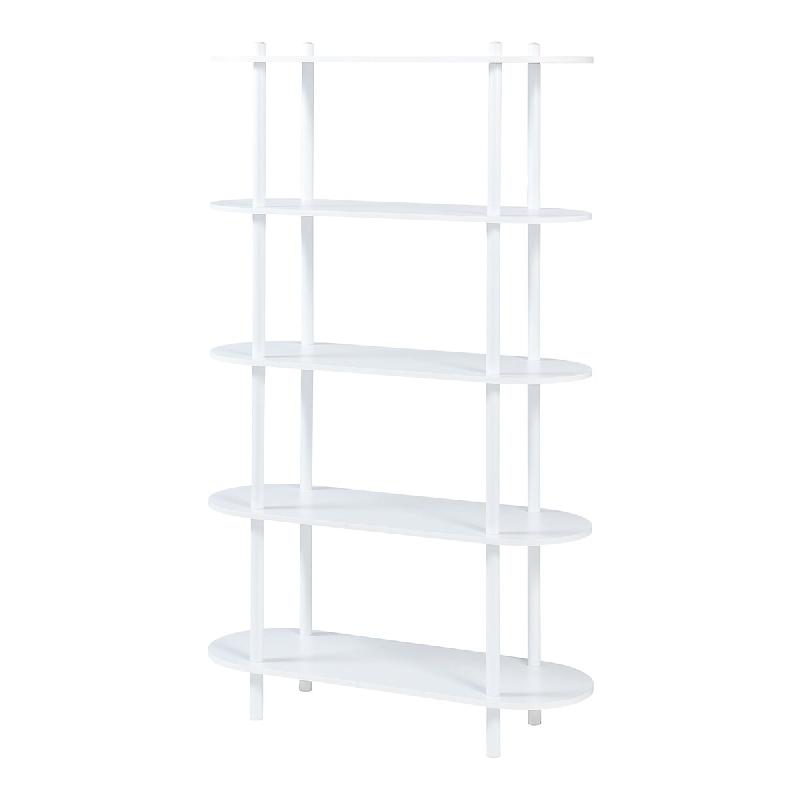 Helloshop26 - Étagère design intemporel salon chambre meuble de rangement autoportante diamètre à 5 niveaux blanc 03_0011165 - 3000225603649_0