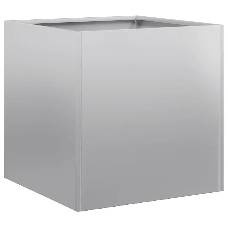 Helloshop26 - Jardinière carrée décorative extérieure 40 x 40 x 40 cm finition moderne en acier galvanisé 02_0051455 - acier 3000236921442_0