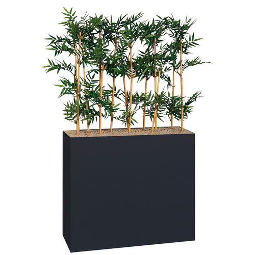 JARDINIÈRE MÉTAL SUR PATINS M1 HAUTEUR 74 CM BAMBOUS NOIR