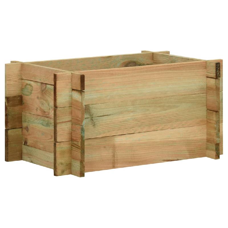 Jardinière surélevée pour légumes - bois de pin imprégné 40 cm - résistance aux intempéries et à la pourriture_0