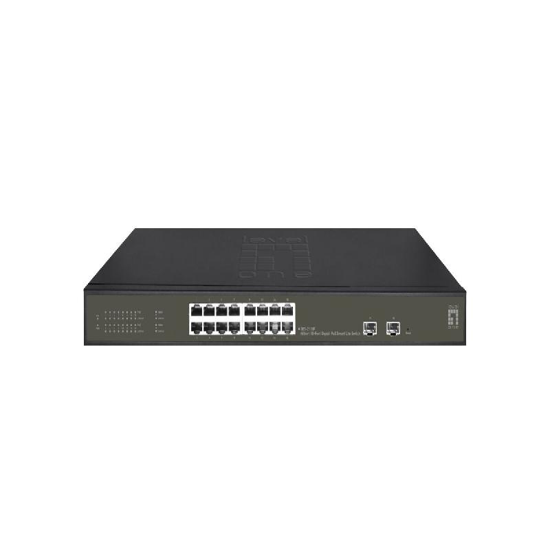 LEVELONE Hilbert 18-Port Gigabit PoE Smart Lite Switch - 16 sorties PoE - 2 x Gigabit... - GES-2118P_0
