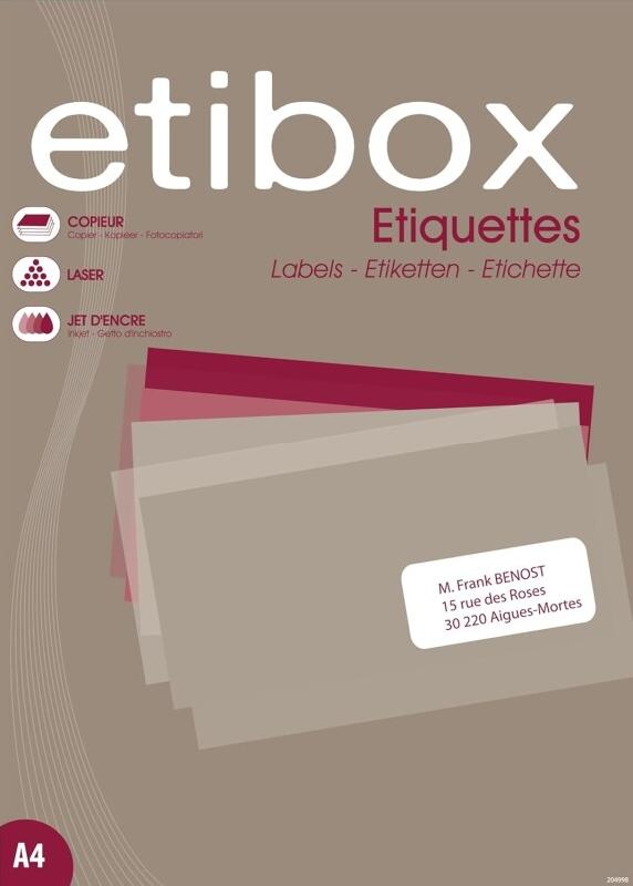 Lot de 5 100 étiquettes blanches, format 199,6 x 289,1 mm (100 feuilles A4 / cdt) - 3270240149549_0