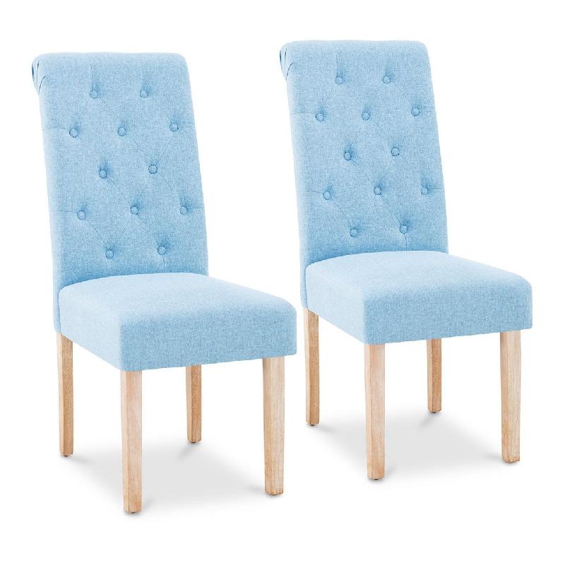 LOT DE DEUX CHAISES EN TISSU 180 KG MAX SURFACE D\'ASSISE DE 46 X 42 CM BLEU CIEL 14_0000891_0