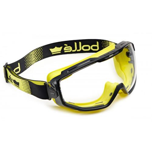 LUNETTES-MASQUE TRANSPARENT / AÉRÉ UNIVERSAL - BANDEAU JAUNE ET NOIR BOLLÉ