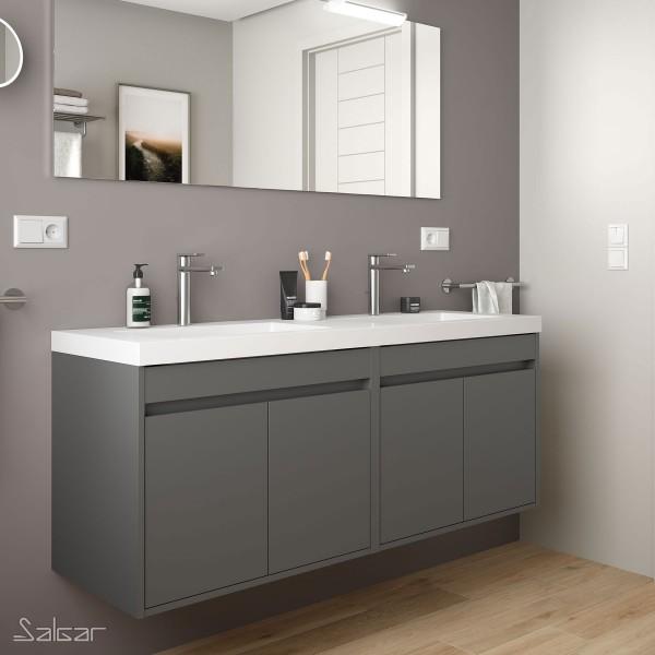 MEUBLE NOJA 1400 GRIS MAT ET VASQUE - SALGAR 84998