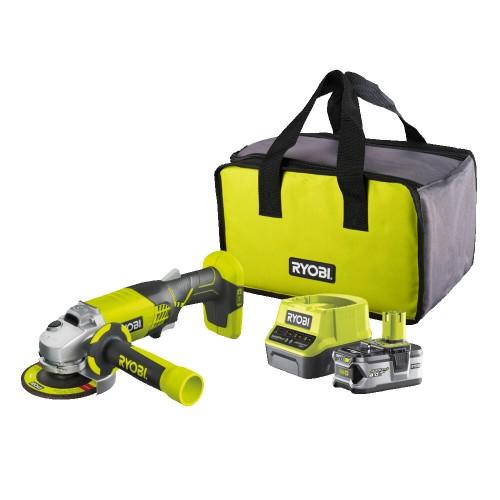 MEULEUSE D'ANGLE 115MM 18V ONE+™ BRUSHLESS + 1 BATTERIE 4AH - R18AG-140S RYOBI