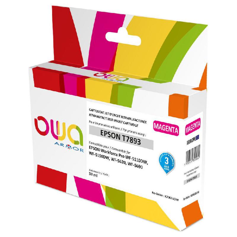 OWA CARTOUCHE D'ENCRE REMANUFACTURÉE, COMPATIBLE POUR EPSON T7893XXL, TRÈS GANDE CAPACITÉ  - MAGENTA