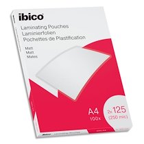 PACK DE 100 POCHETTES DE PLASTIFICATION MATTES A4, 125 MICRONS 627323