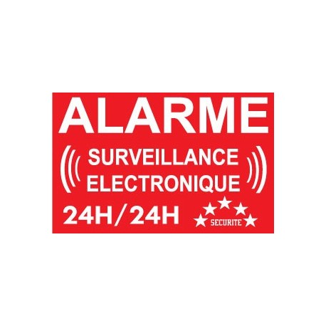 Panneau alarme surveillance électronique pvc - 220x140mm_0