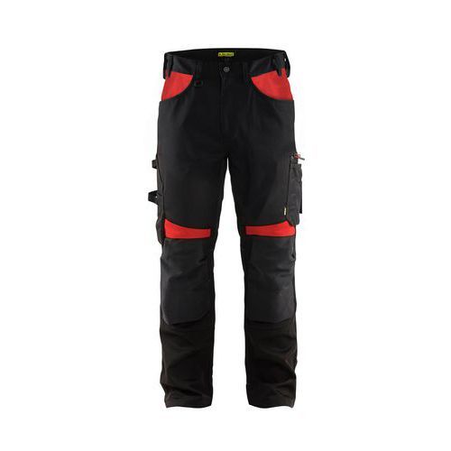 PANTALON DE TRAVAIL ARTISAN SANS POCHES FLOTTANTES NOIR/ROUGE C150 - BLAKLADER