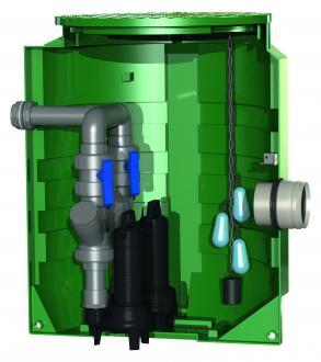 Poste de relevage CALIDOUBLE 1200 DGOVM 65-150 - 780 litres - 28 m3/h - Ø passage 65 mm_0